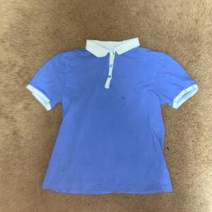 Blue and very light blue collared polo shirt